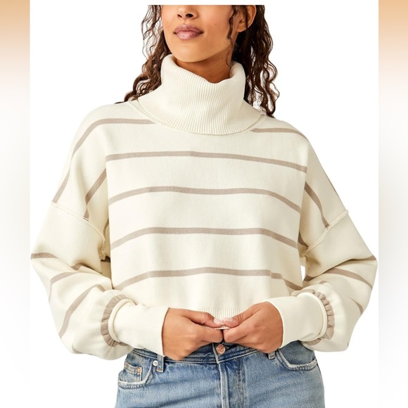 Free People Sweaters - Free People Paulie Striped Turtleneck Sweater